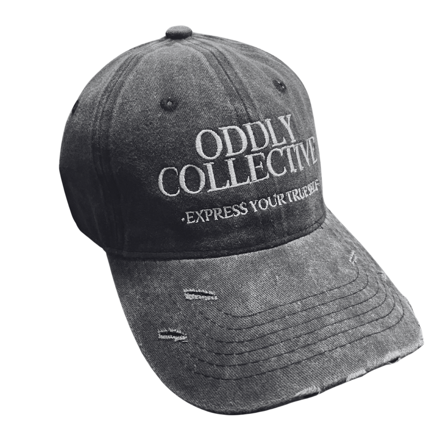 Oddly Collective Washed Distressed Strapback Hat