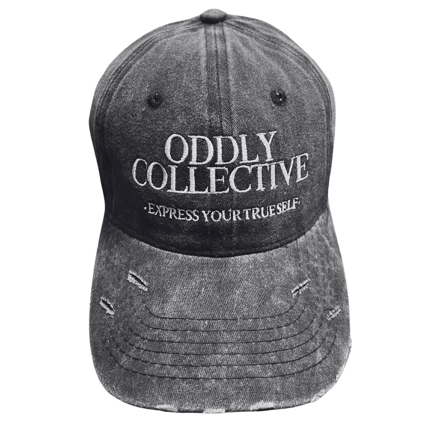 Oddly Collective Washed Distressed Strapback Hat