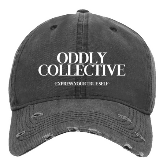 Oddly Collective Washed Distressed Strapback Hat