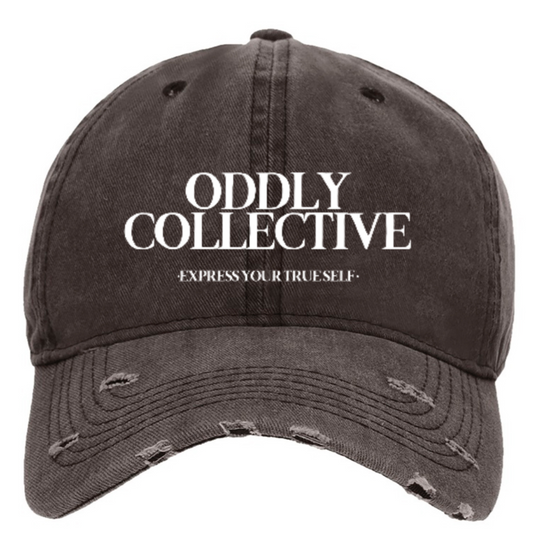 Oddly Collective Washed Distressed Strapback Hat